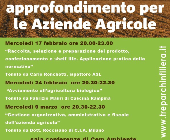 Incontri di approfondimento per le aziende agricole