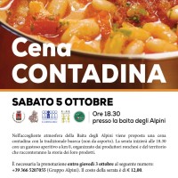 Sabato 05 ottobre – CENA CONTADINA con i prodotti Treparchinfiliera